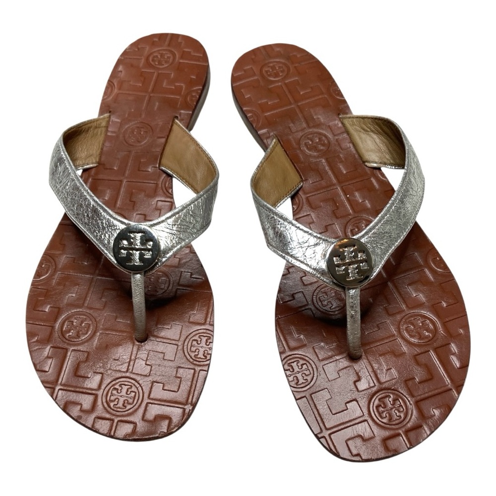 Tory Burch Thora Thong Flip Flop Sandal Silver Size 9